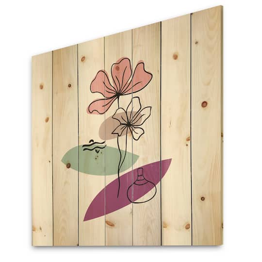 Designart - Elementary Shapes With Abstract Flowers Plants IV